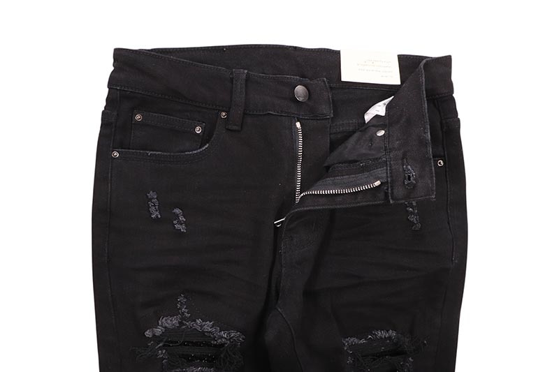 mnml X201 RHINESTONE SKINNY DENIM (D837-BLK:BLACK)