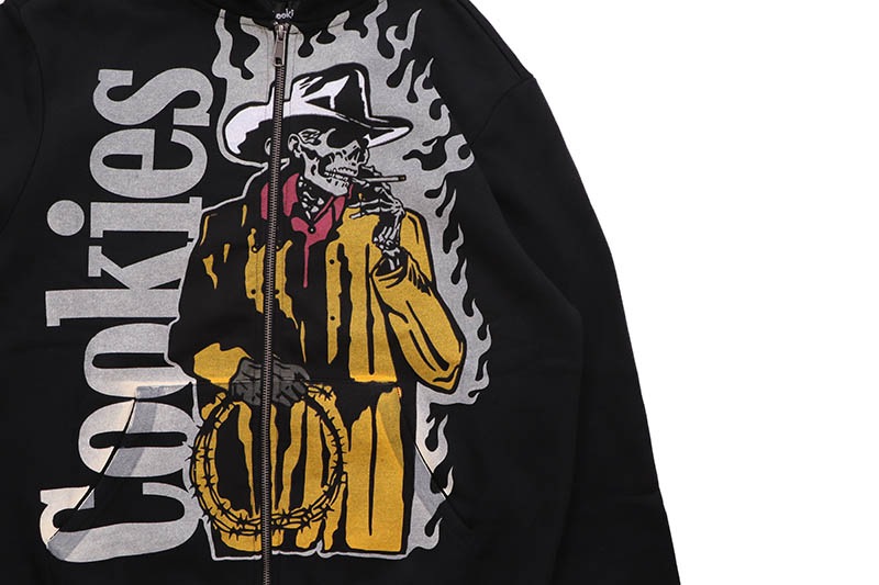 COOKIES MUERTE RODEO FULL ZIP HOODIE (BLACK) CM253HFC03
