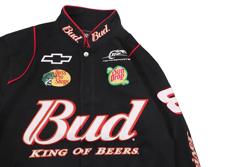 PRO CLUB Budweiser 総柄ブルゾン 短丈 JH Design DALE EARNHARDT JR. BUDWEISER NASCAR TWILL JACKET