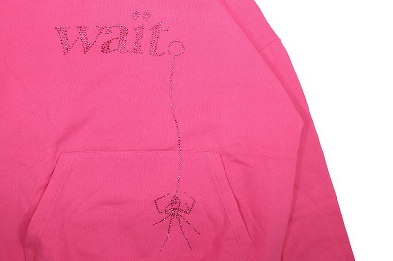 SP5DER WAIT RHINESTONE HOODIE (PINK) | Brand,S-Z,SP5DER