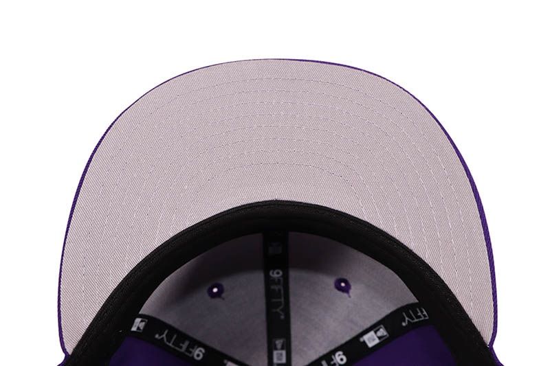 NEW ERA LOS ANGELES LAKERS 9FIFTY SNAPBACK CAP (RHINESTONE LOGO/GREY UNDER VISOR/PURPLE)
