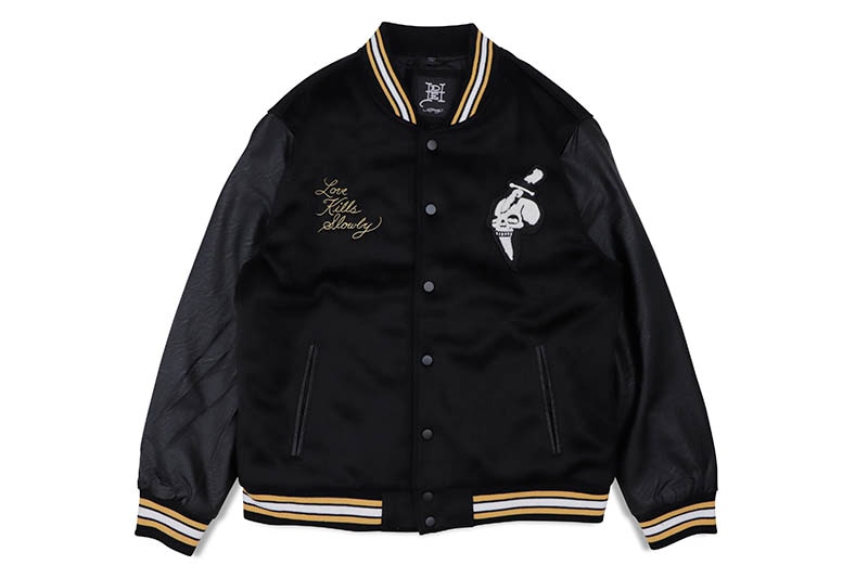 ED HARDY LOVE KILLS SLOWLY PANTHER VARSITY JACKET (840312:BLACK)