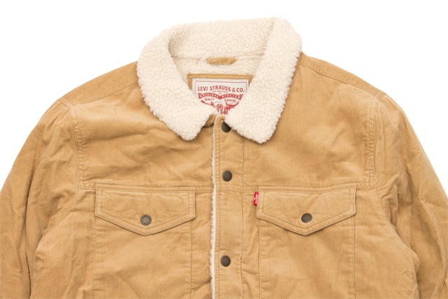 LEVI'S CORDUROY SHERPA LINED TRUCKER JACKET (LM8RC530:TAN)