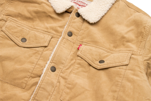 LEVI'S CORDUROY SHERPA LINED TRUCKER JACKET (LM8RC530:TAN)