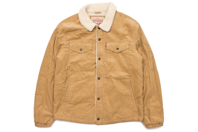 LEVI'S CORDUROY SHERPA LINED TRUCKER JACKET (LM8RC530:TAN)