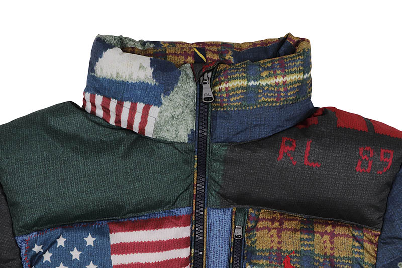 POLO RALPH LAUREN WATER REPELLENT PATCHWORK DOWN JACKET (MULTI)