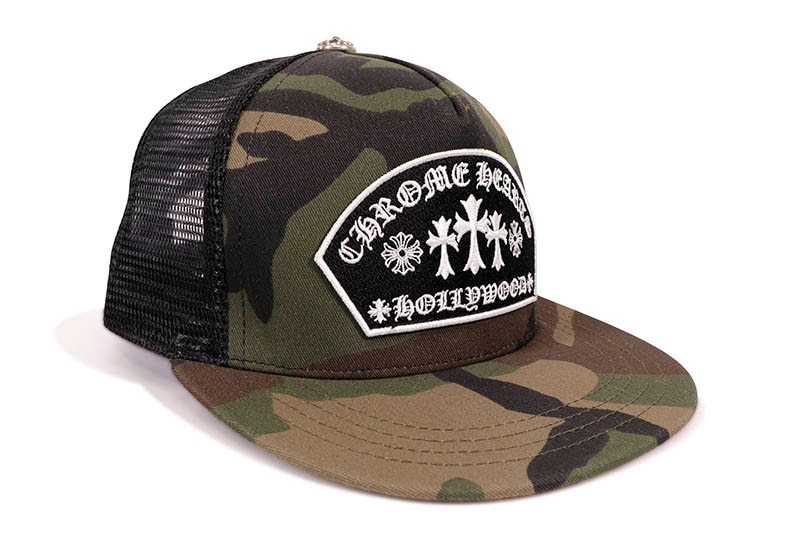 CHROME HEARTS KING TACO ROCKER TRUCKER CAP (WOODLAND CAMO