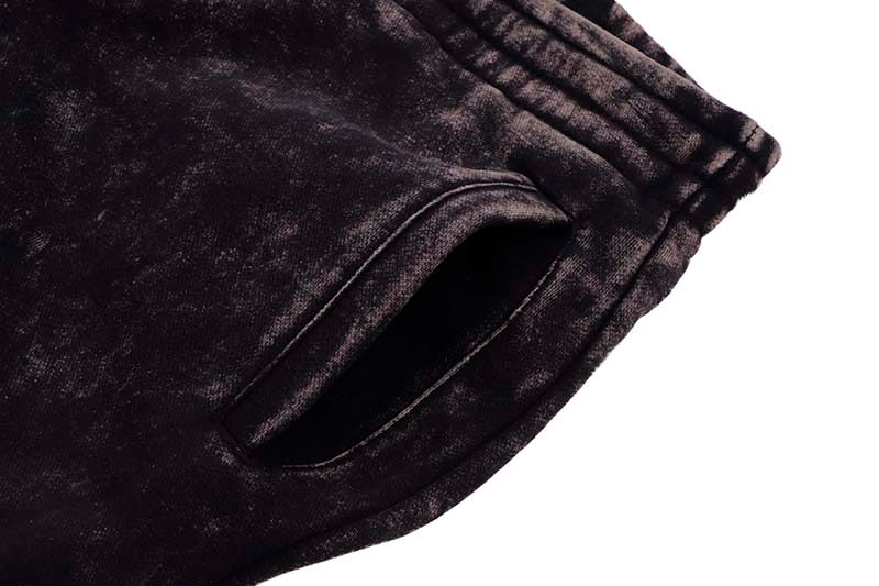 SMOKE RISE STACKED RHINESTONE DYSTOPIA FLEECE PANTS (FP24656:BLACK)