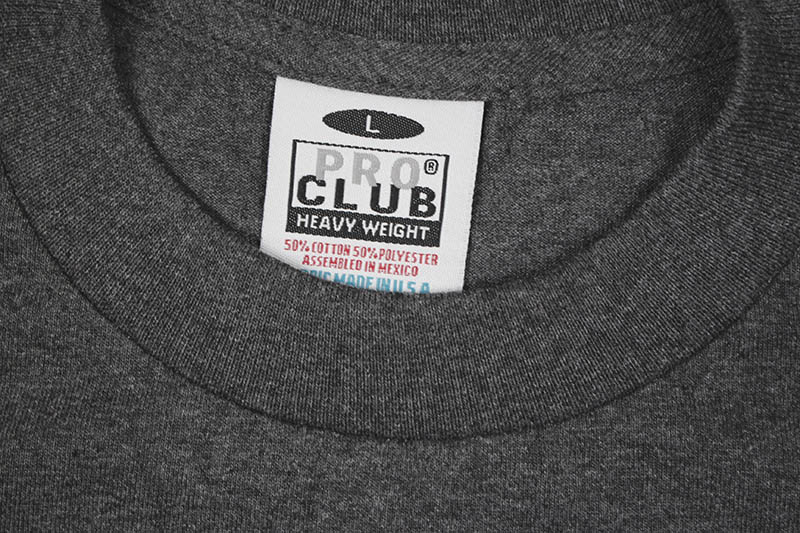 PRO CLUB HEAVYWEIGHT COTTON SHORT SLEEVE CREW NECK T-SHIRT (CHARCOAL) 101