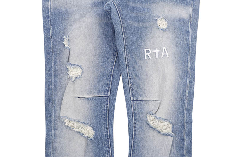 RTA BRAND CLAYTON SKINNY JEAN RIPPED MEDIUM BLUE