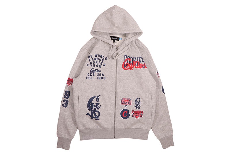 COOKIES TITLE FIGHT FULL ZIP HOODIE (ASH HEATHER) CM253HFC11