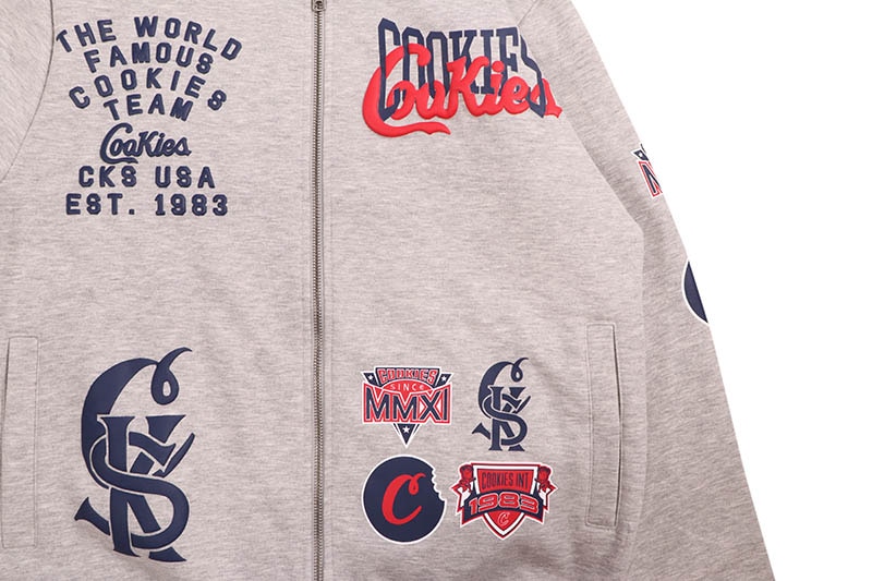 COOKIES TITLE FIGHT FULL ZIP HOODIE (ASH HEATHER) CM253HFC11