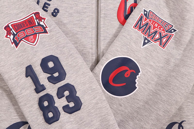 COOKIES TITLE FIGHT FULL ZIP HOODIE (ASH HEATHER) CM253HFC11