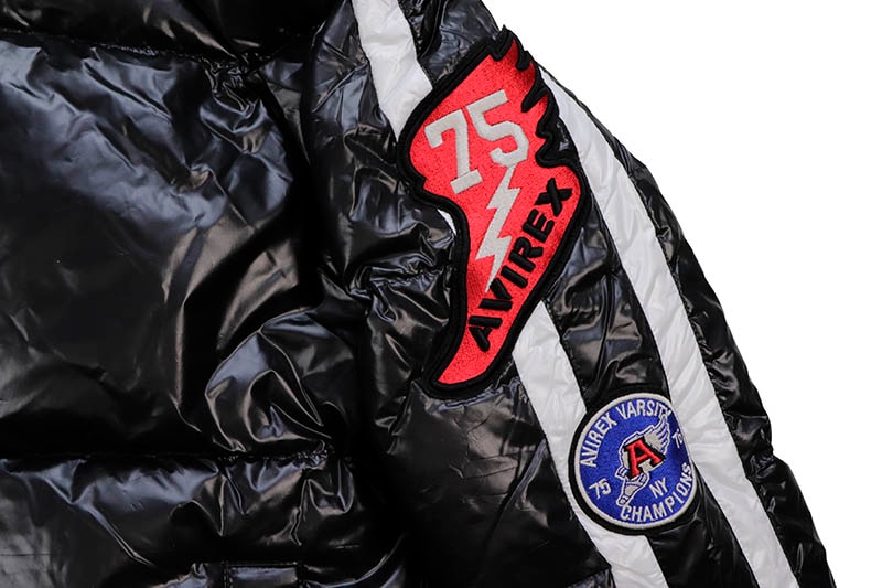 AVIREX VARSITY DOWN JACKET (AVF201O23-001:JET BLACK) | Brand