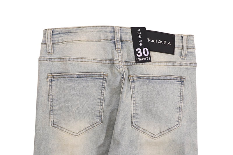 WAIMEA SKINNY JEANS WITH RIPS & REPAIR (M8500DA:BLUE WASH)