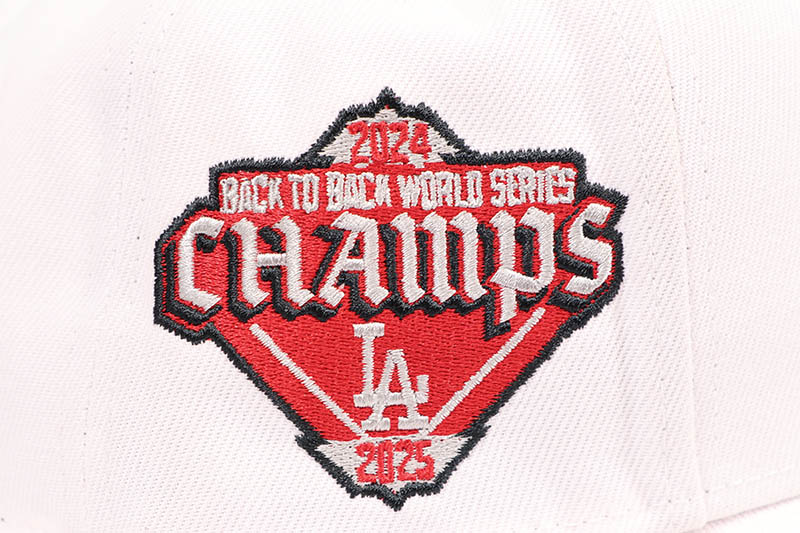 NEW ERA LOS ANGELES DODGERS 9FORTY AF ADJUSTABLE CAP (BACK TO BACK WORLD SERIES SIDE PATCH/RED UNDER VISOR/WHITE)