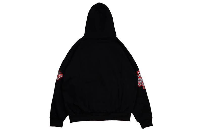 REASON CLOTHING SCARFACE SPLIT FULL ZIP OVERSIZED HOODIE (SF-98:BLACK/WHITE)