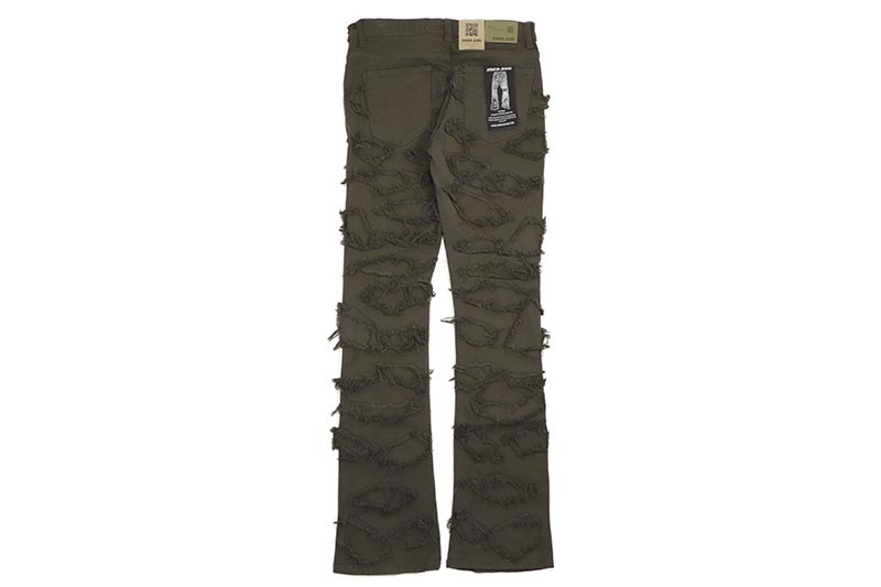 ARMOR JEANS STONE PATCHES STACKED JEANS (AR719:OLIVE) | Brand,OTR