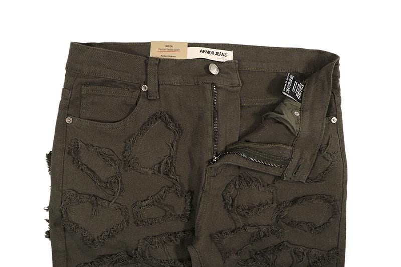 ARMOR JEANS STONE PATCHES STACKED JEANS (AR719:OLIVE) | Brand,OTR
