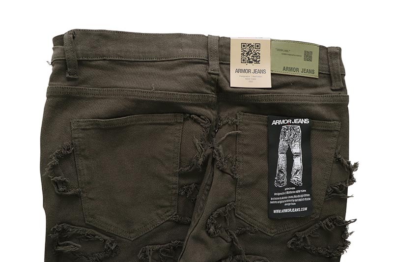 ARMOR JEANS STONE PATCHES STACKED JEANS (AR719:OLIVE) | Brand,OTR 