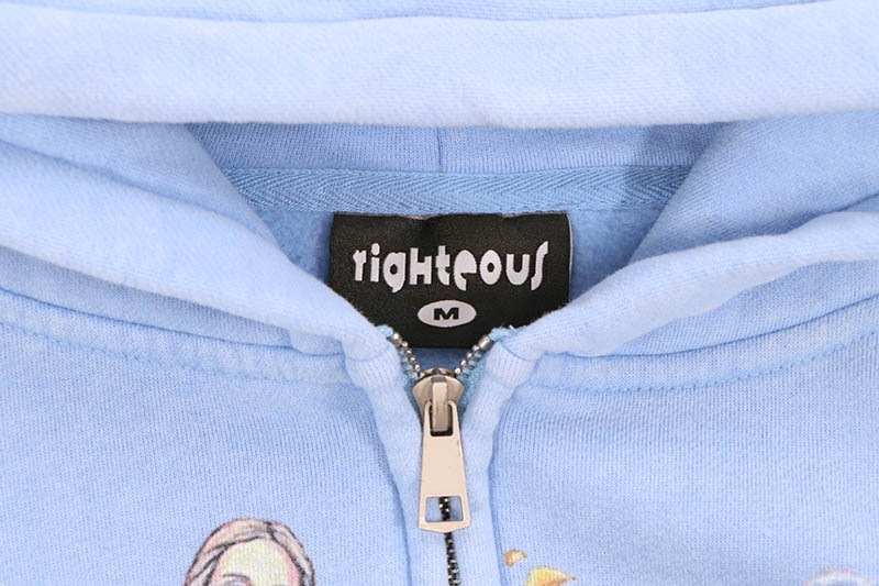 RIGHTEOUS RISEN KING CROPPED ZIP-UP HOODIE (BABY BLUE) | Brand,S-Z
