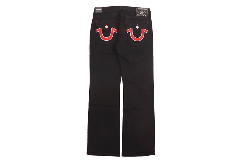 TRUE RELIGION BILLY SN APPLIQUE FLAP BOOTCUT JEAN (701161:RINSE BLACK)