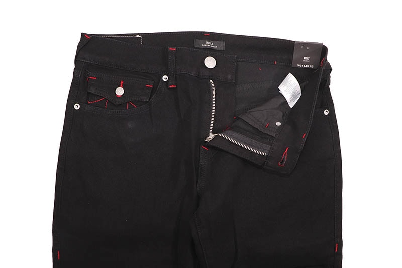 TRUE RELIGION BILLY SN APPLIQUE FLAP BOOTCUT JEAN (701161:RINSE BLACK)
