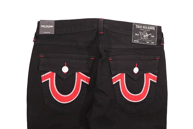 TRUE RELIGION BILLY SN APPLIQUE FLAP BOOTCUT JEAN (701161:RINSE BLACK)