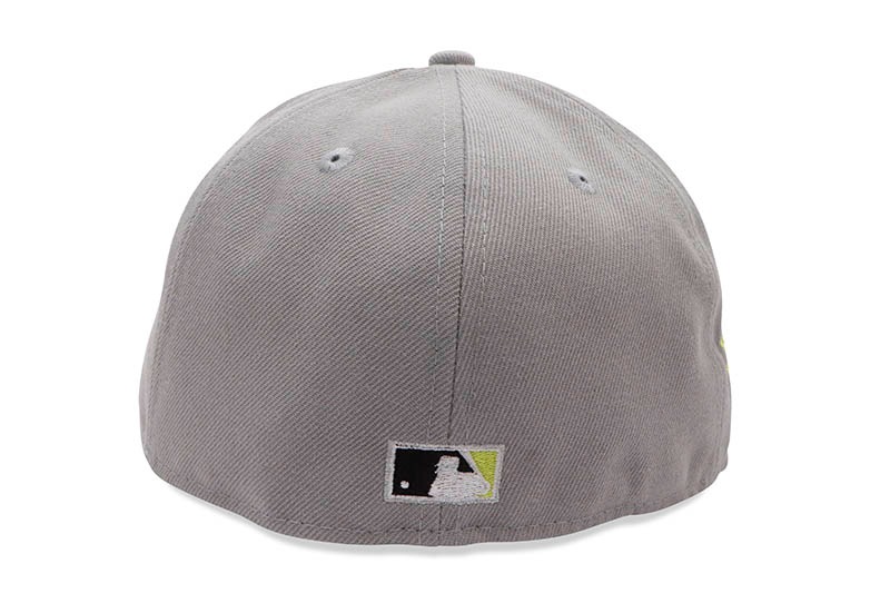 NEW ERA COLORADO ROCKIES 59FIFTY FITTED CAP (20TH ANNIVERSARY CUSTOM SIDE PATCH/NEON GREEN VISOR/COOL GREY)
