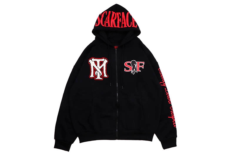 REASON CLOTHING SCARFACE RESPECT FULL ZIP HOODIE (SF-97:BLACK)