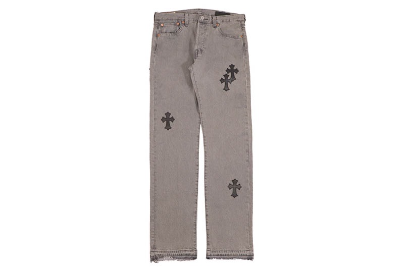 ADVANCE CROSS PATCH CUSTOM LEVI'S 501 ORIGINAL FIT JEANS (GRAY WASH) ARS-3865