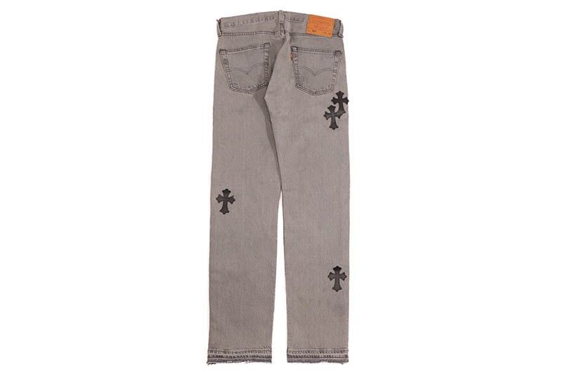 ADVANCE CROSS PATCH CUSTOM LEVI'S 501 ORIGINAL FIT JEANS (GRAY WASH) ARS-3865