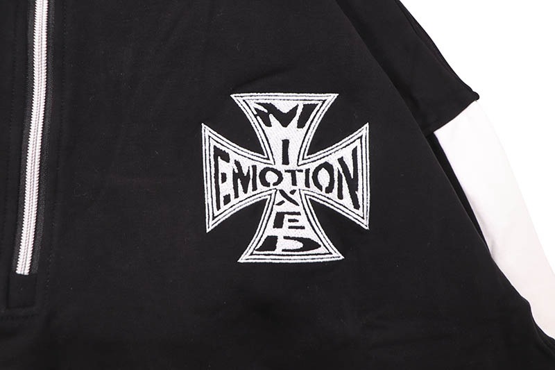 MIXED EMOTION BLACK QUARTER ZIP JACKET