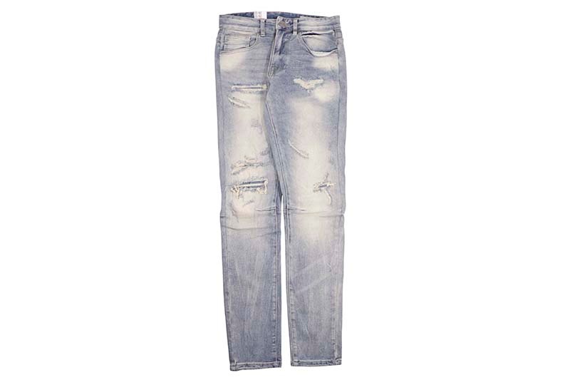 SMOKE RISE SLIM TAPERED VINTAGE WASHED JEANS (JP24101:BERGEN BLUE)