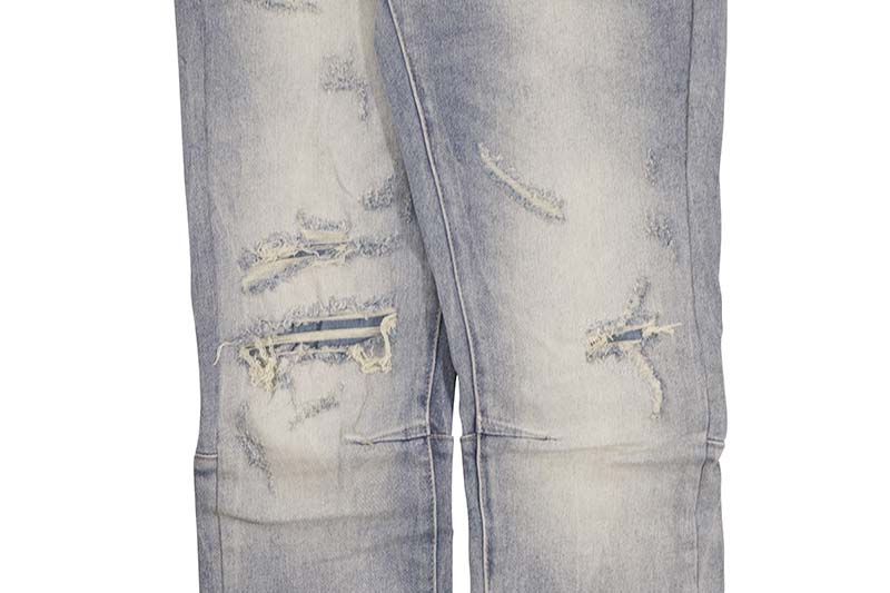 SMOKE RISE SLIM TAPERED VINTAGE WASHED JEANS (JP24101:BERGEN BLUE)