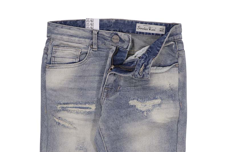 SMOKE RISE SLIM TAPERED VINTAGE WASHED JEANS (JP24101:BERGEN BLUE)