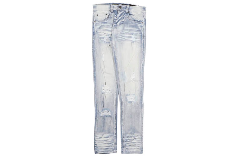 SPARK SLIM FIT STRETCH JEANS WITH 3D CRINKLE & REPAIR (S4403:LT SAND BLAST)