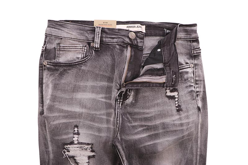 ARMOR JEANS FLAME RHINESTONE STACKED JEANS (AJ23SK-1:RED FLAME