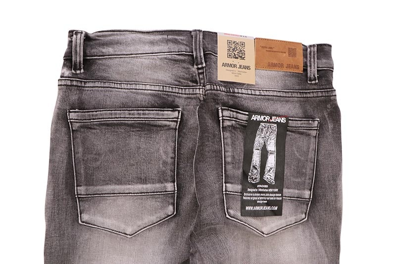 ARMOR JEANS FLAME RHINESTONE STACKED JEANS (AJ23SK-1:RED FLAME