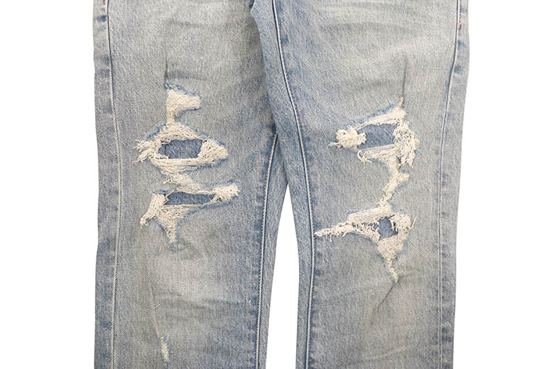 PURPLE BRAND LOW RISE SKINNY JEAN (P001-SGRP226:REPAIRS LIGHT