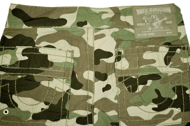 TRUE RELIGION CAMOUFLAGE SWIM SHORTS (TRM416FLC:WOOD LAND