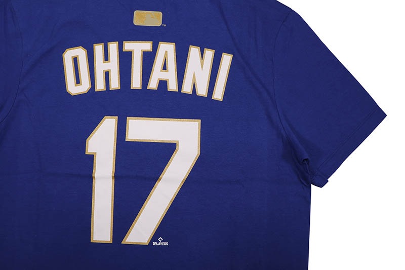 NIKE LOS ANGELES DODGERS SHOHEI OHTANI GOLD PROGRAM NAME & NUMBER T-SHIRT (BLUE)