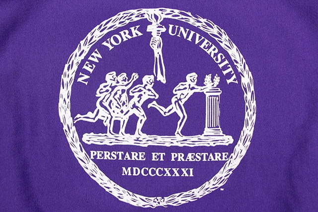 CHAMPION×NYU REVERSE WEAVE EMBLEM CREWNECK SWEATSHIRT(PURPLE)