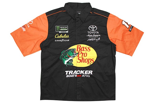JH Design MARTIN TRUEX JR BASS PRO SHOPS 2019 PIT SHIRT (BLACK/ORANGE)