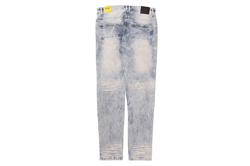SPARK SLIM STRAIGHT FIT STRETCH JEANS WITH 3D CRINKLE & REPAIR