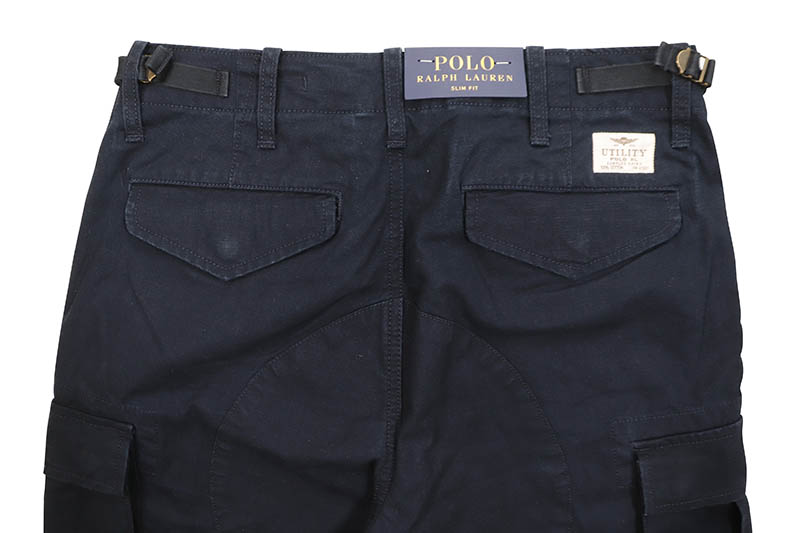 POLO RALPH LAUREN SLIM-FIT CANVAS CARGO PANTS (710850059002:AVIATOR NAVY)