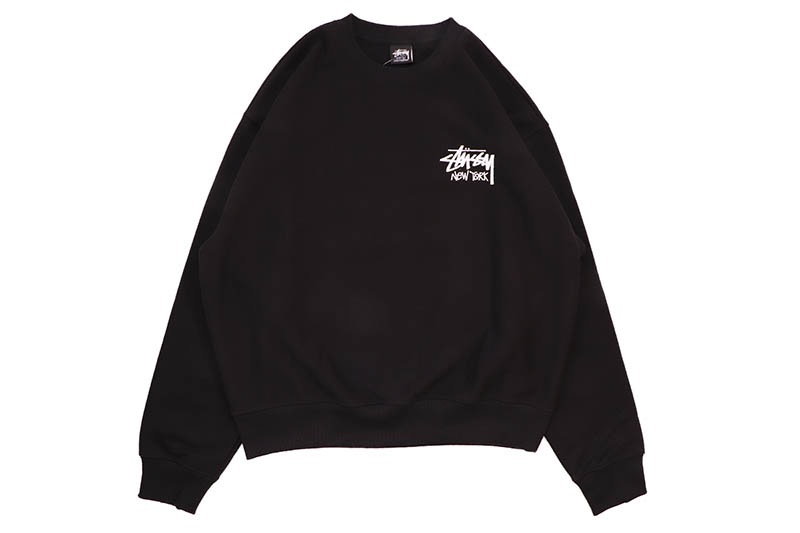 STUSSY STOCK NEW YORK CREW SWEAT (BLACK)