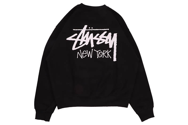 STUSSY STOCK NEW YORK CREW SWEAT (BLACK)
