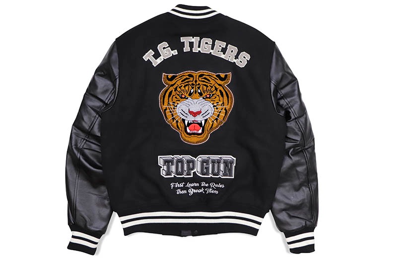 TOP GUN TIGER VARSITY JACKET (TGJ2231:BLACK)