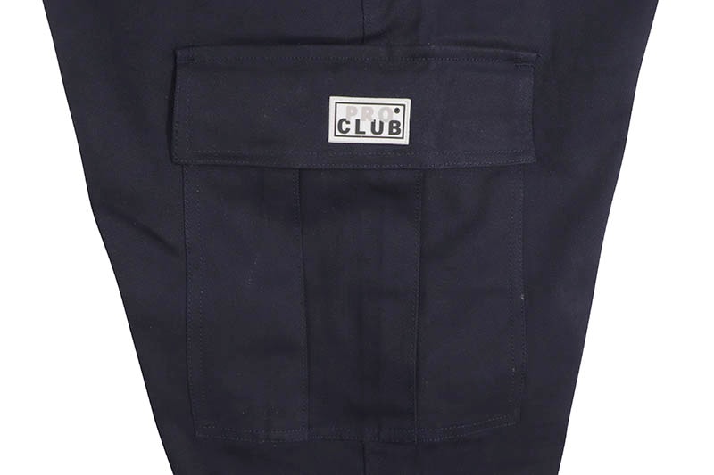 PRO CLUB HEAVYWEIGHT STRETCH TWILL CARGO LOUNGE PANT (NAVY